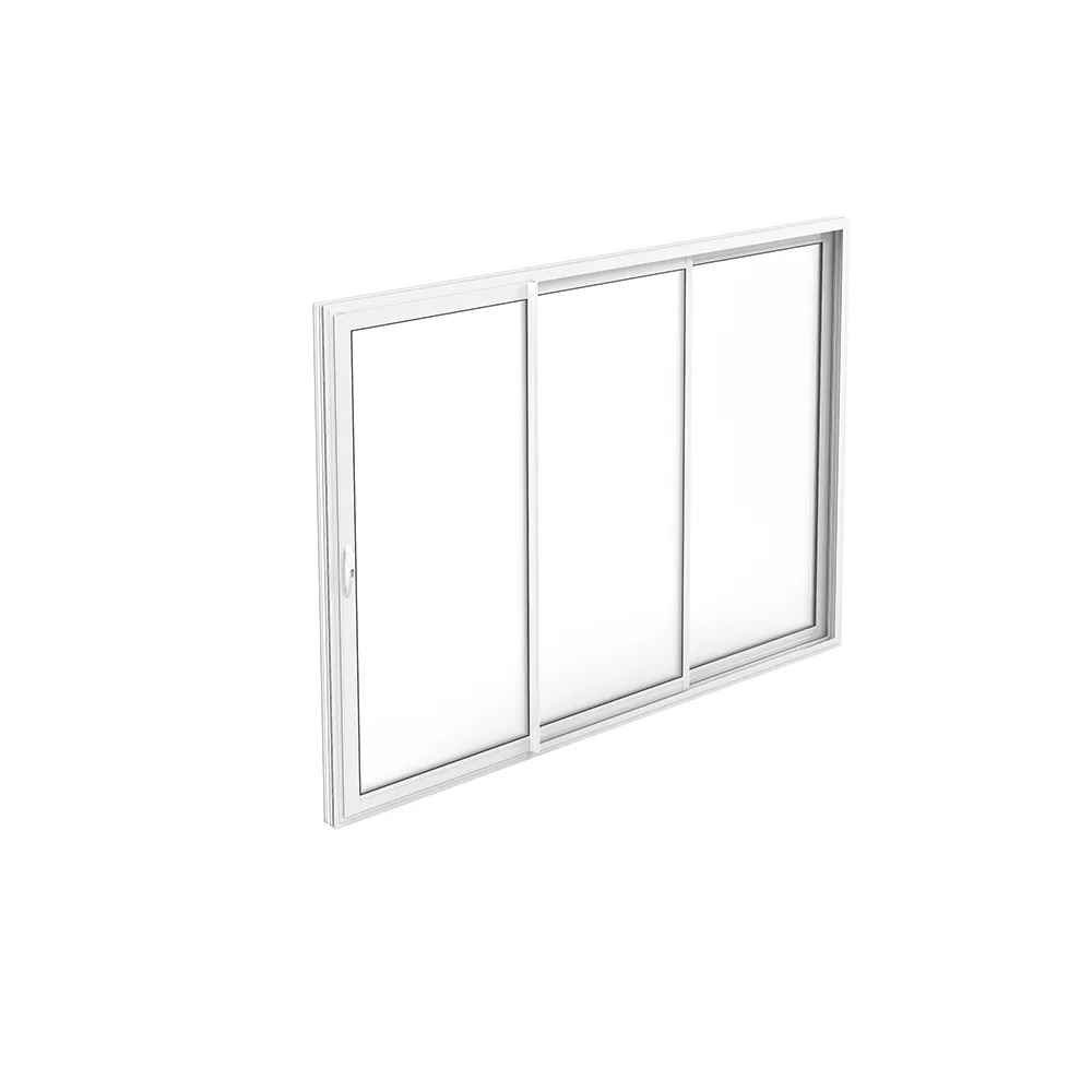 Skjutdörrsparti Thermo Vit 3-del 3000x2100 Spegelv. Mått: 3000x2100 mm Spegelvänd