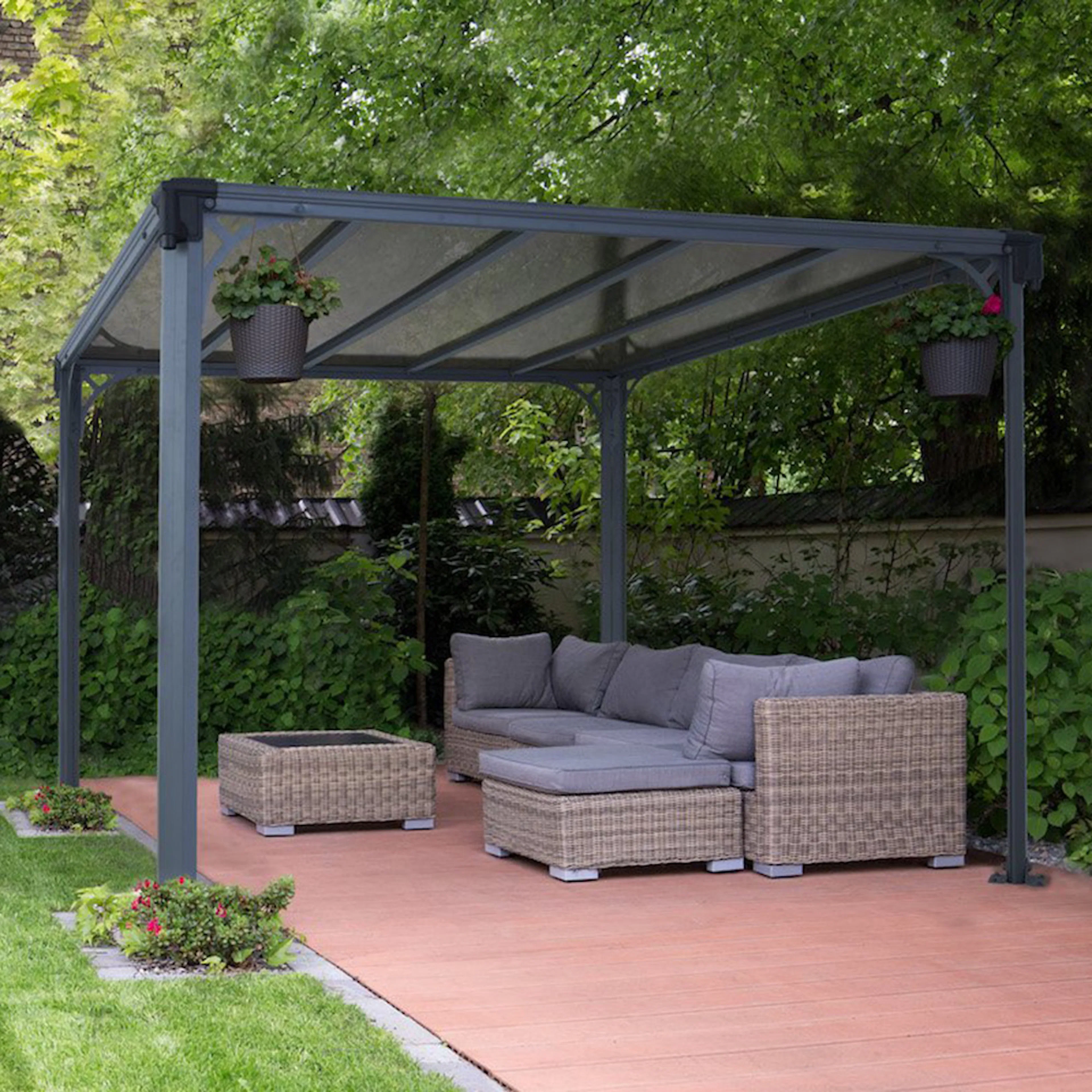 Paviljong Canopia by Palram Milano med Stabil Aluminiumprofil och Polykarbonattak