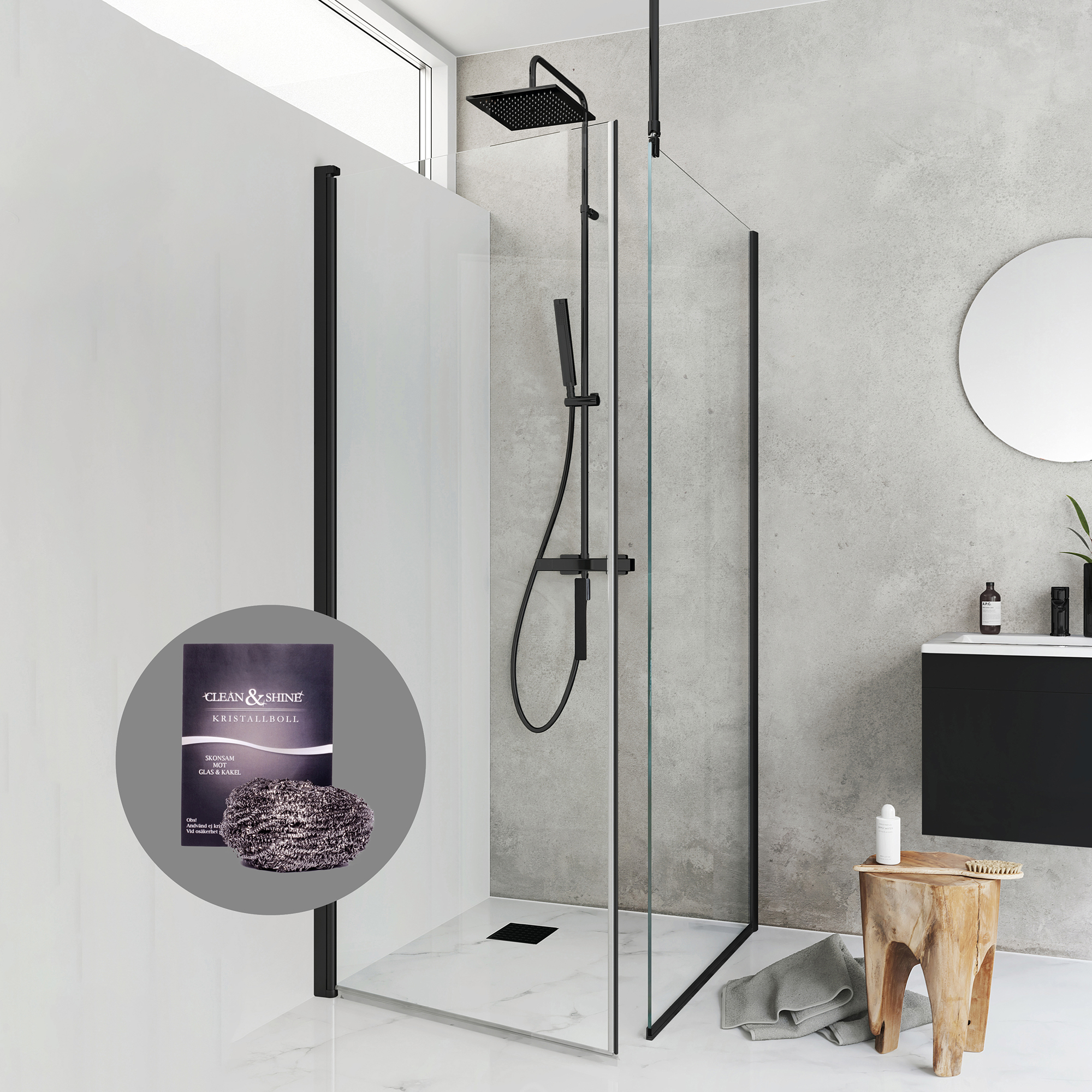 Duschhörn Hafa Igloo Pro ST med Kristallboll Clean & Shine