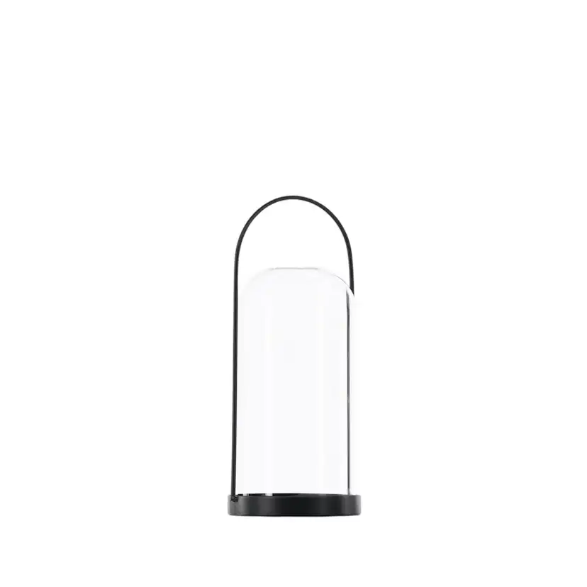 Flora Lantern - Black/Clear Glass - H25*11cm Diamater: 110 mm