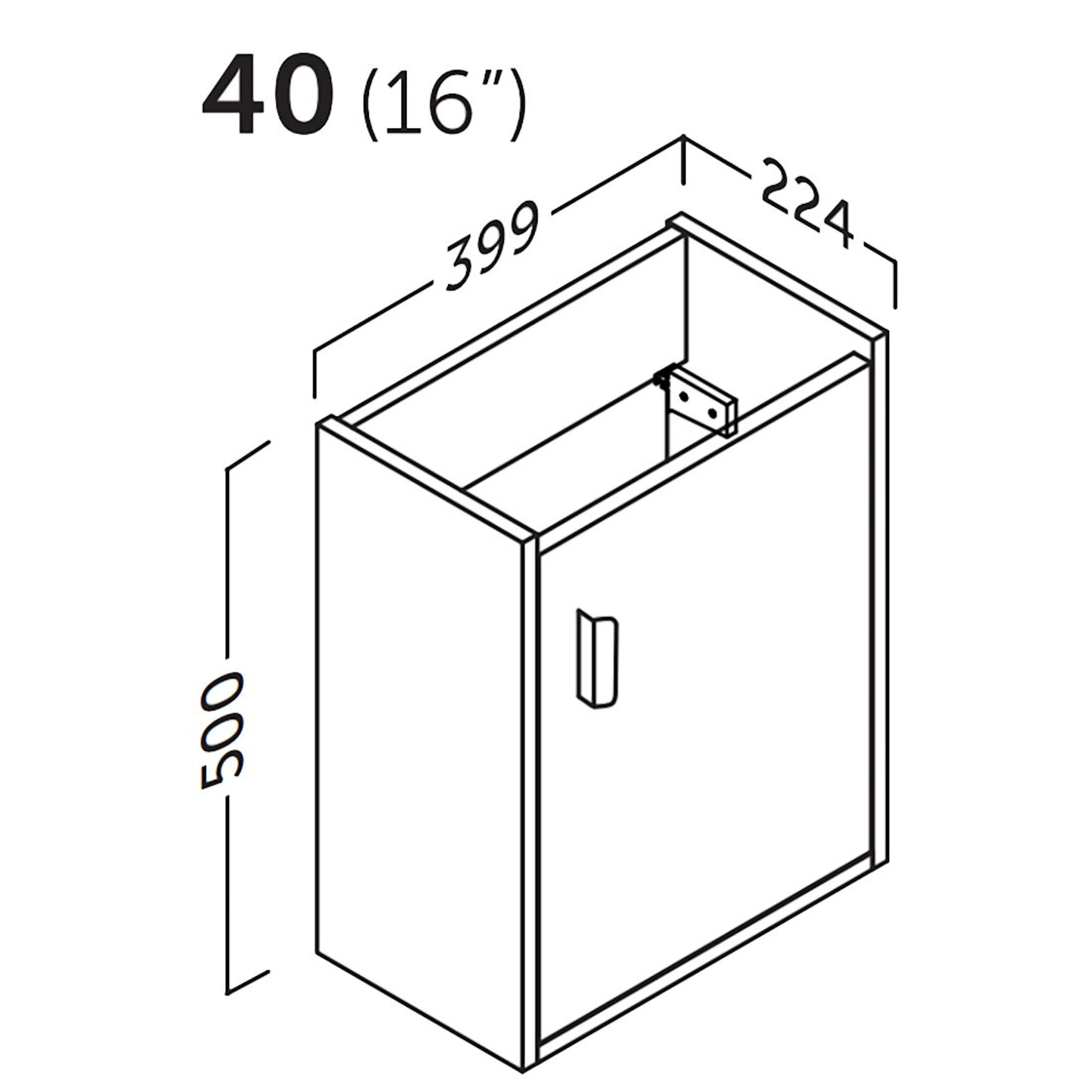 Möbelpaket Tenfors Stella med Tvättställ och Spegel 400 mm