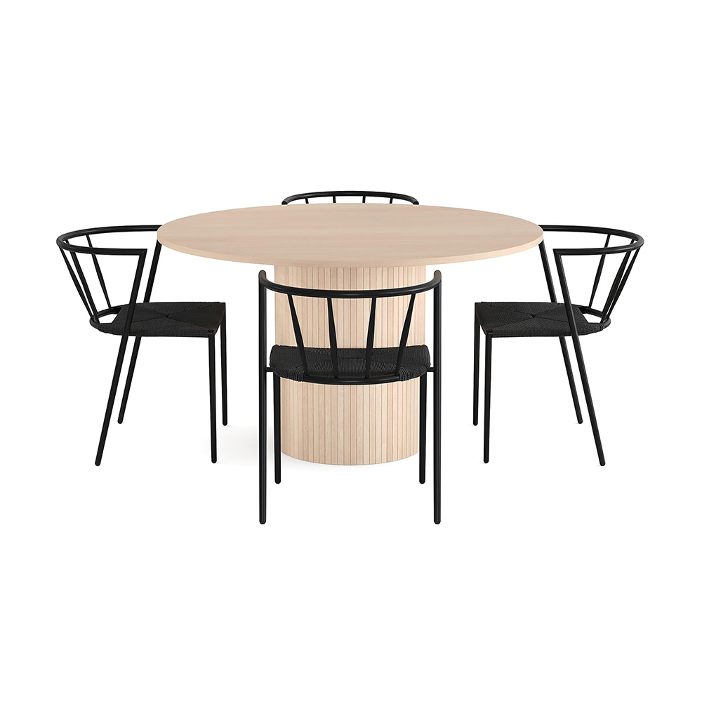 Kopparbo Matgrupp 130 cm Rund inkl 4 Winston Stolar Natur/Svart