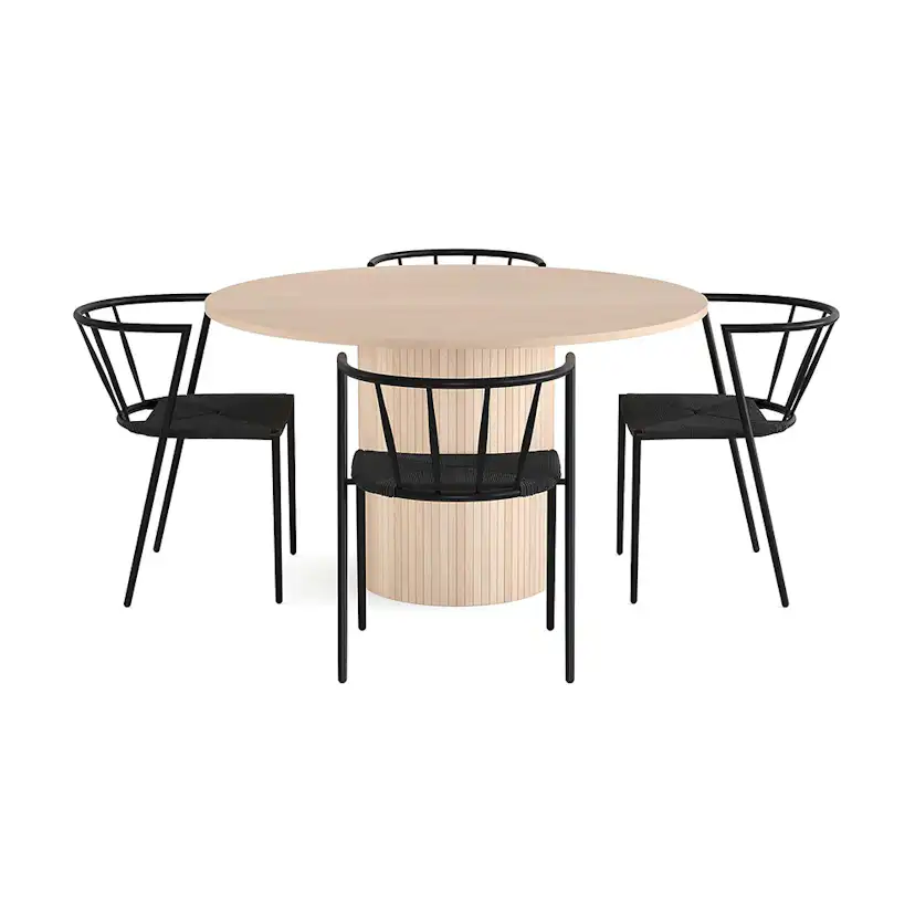 Kopparbo Matgrupp 130 cm Rund inkl 4 Winston Stolar Natur/Svart