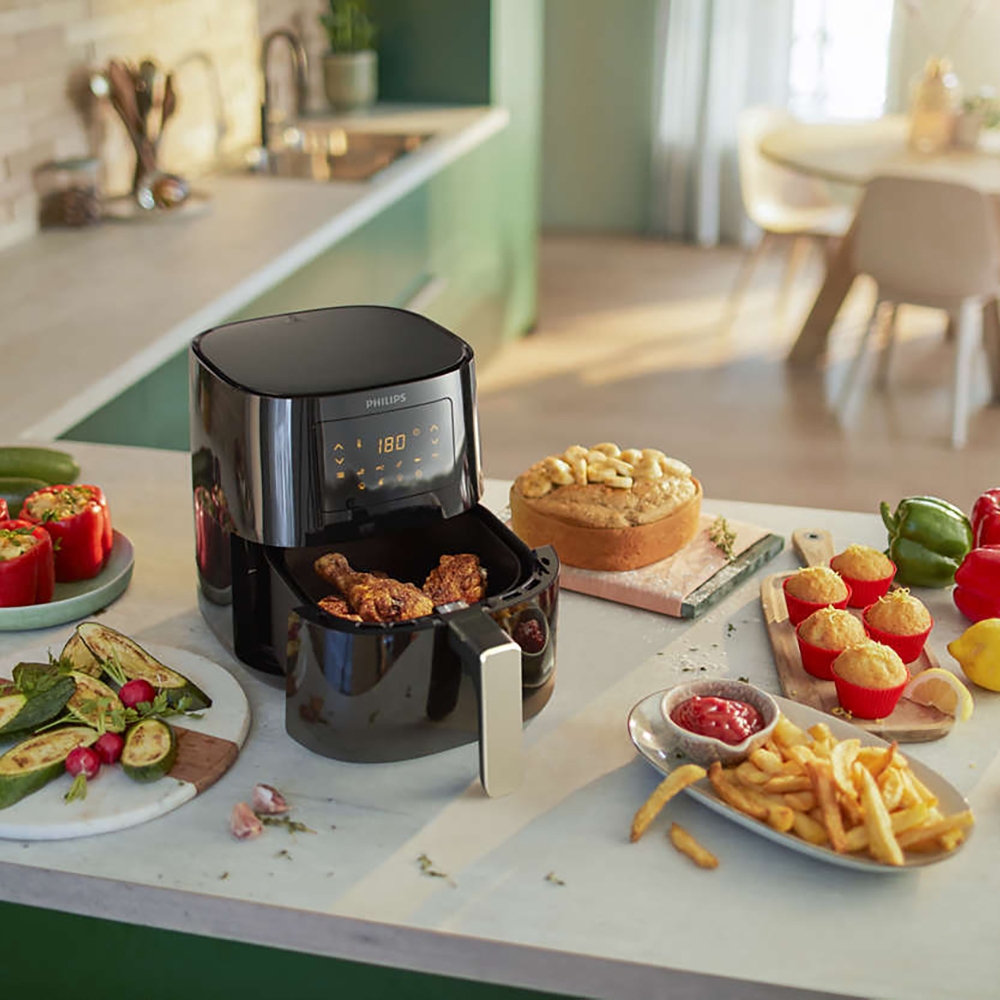 Airfryer Philips HD9252/70 Svart 4,1L med Rapid Air-teknik & Pekskärm