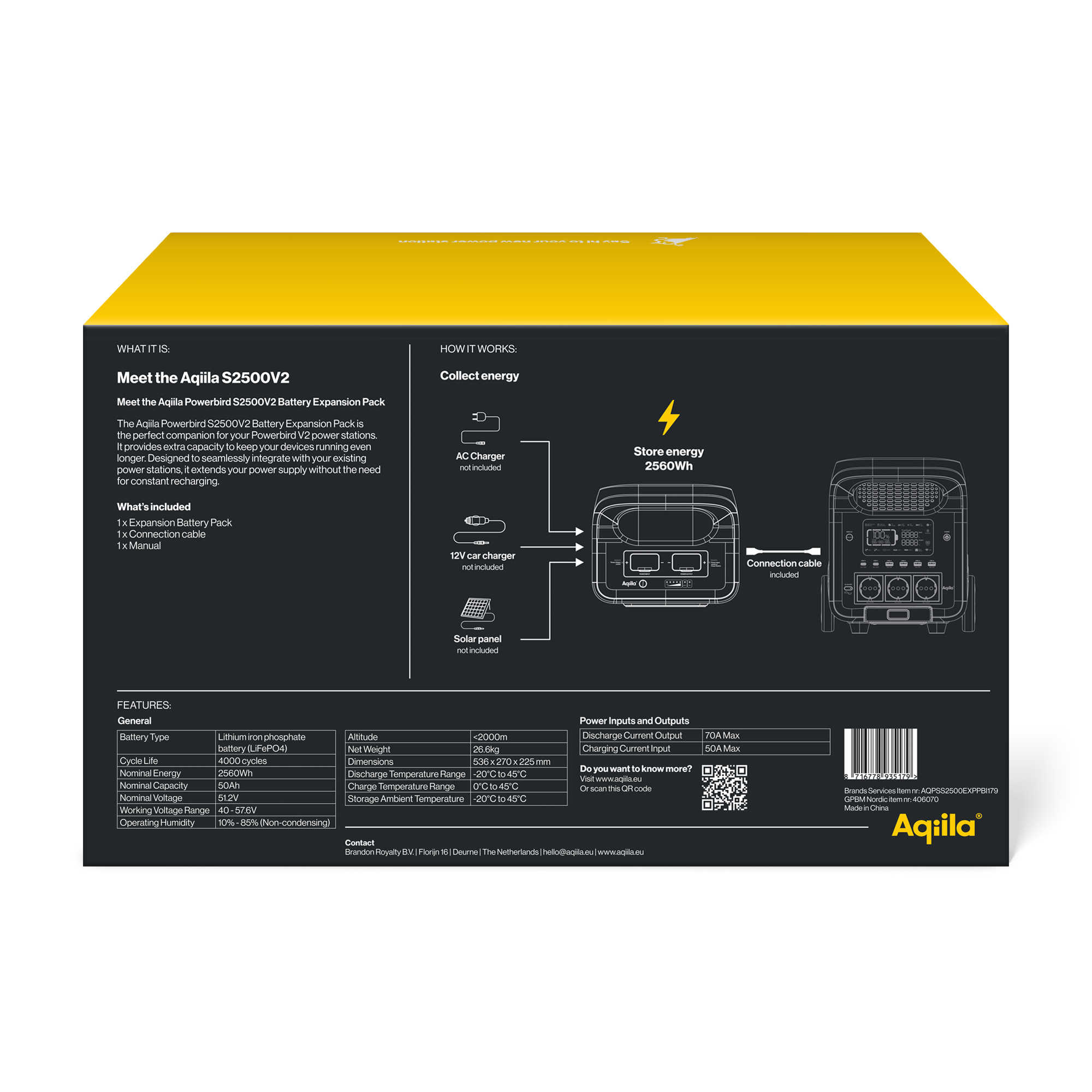 Expansionsbatteri Aqiila Powerbird 2500W
