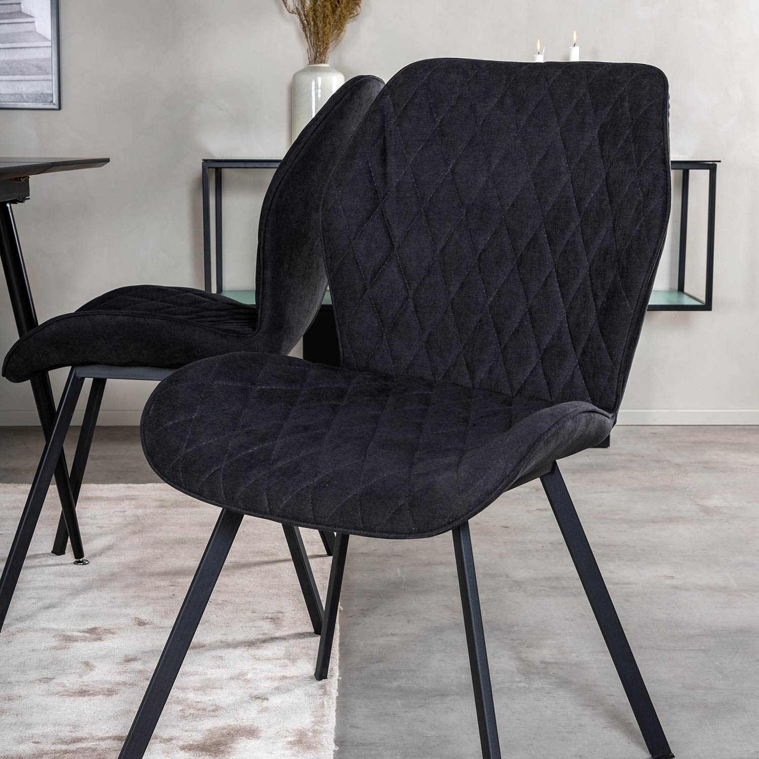 Matgrupp Venture Home Silvia med Iläggsskiva och 4 Geneva Stolar