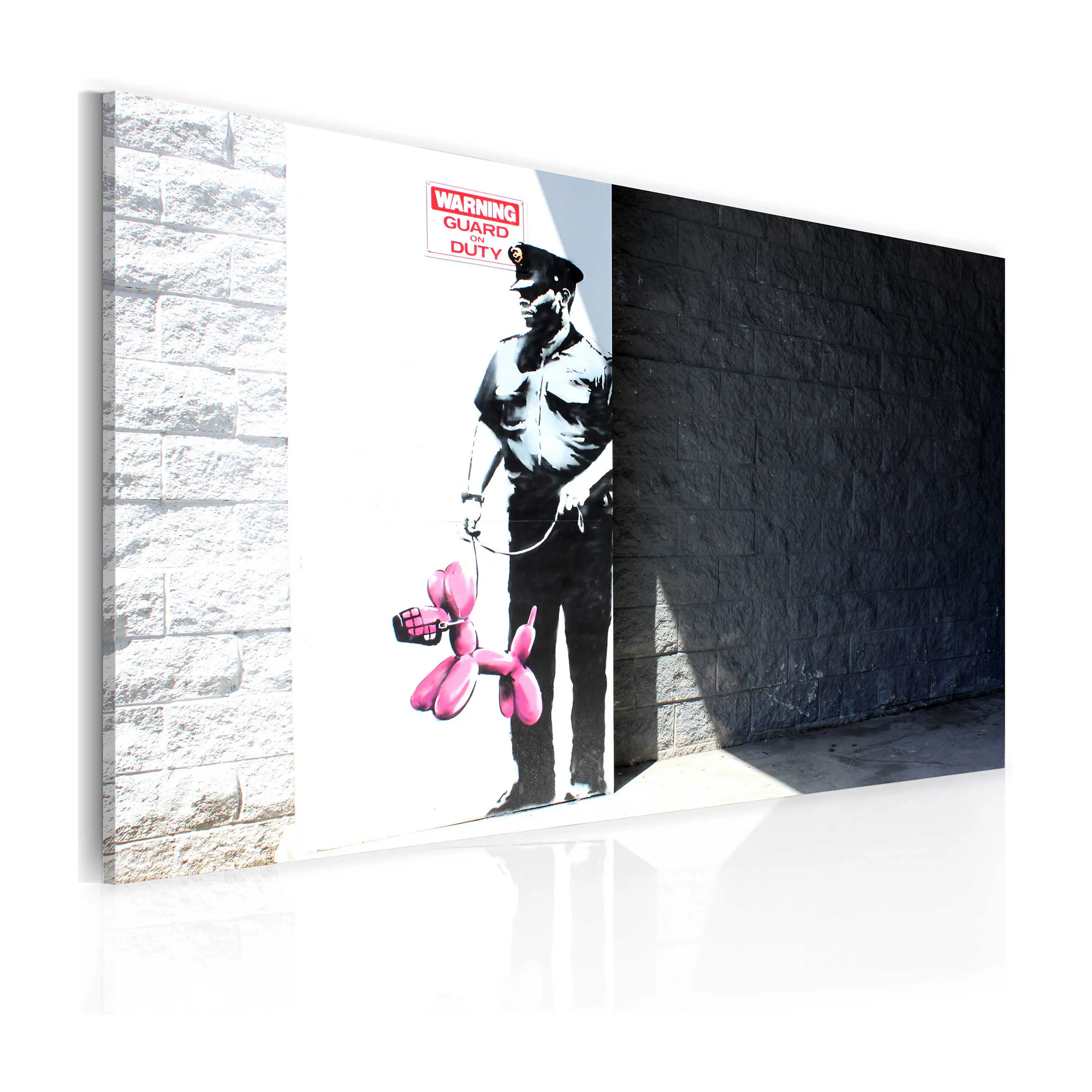 Tavla Arkiio Police Guard And Pink Balloon Dog Banksy 60x40