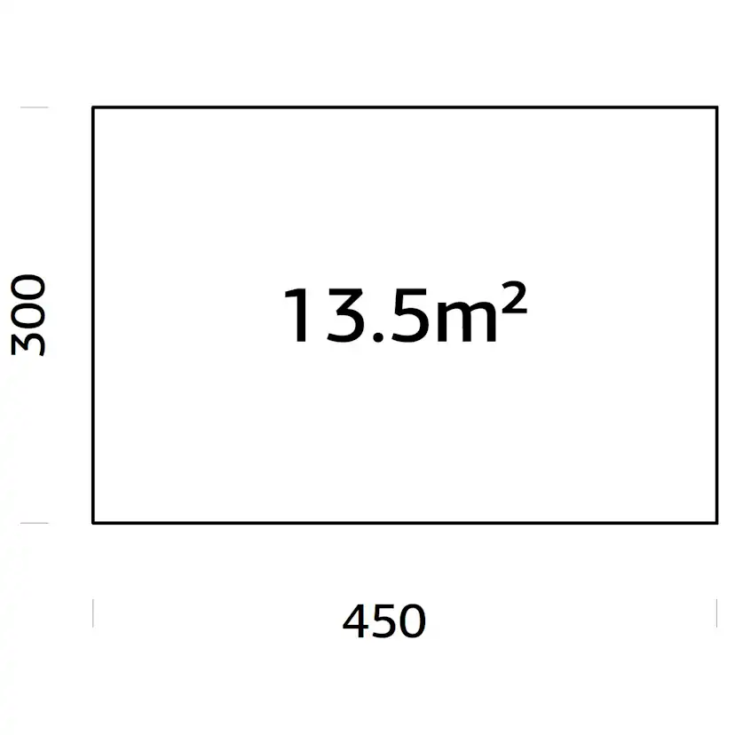 Träbalksgrund Palmako 4,5x3 m (inkl. LogFoot)