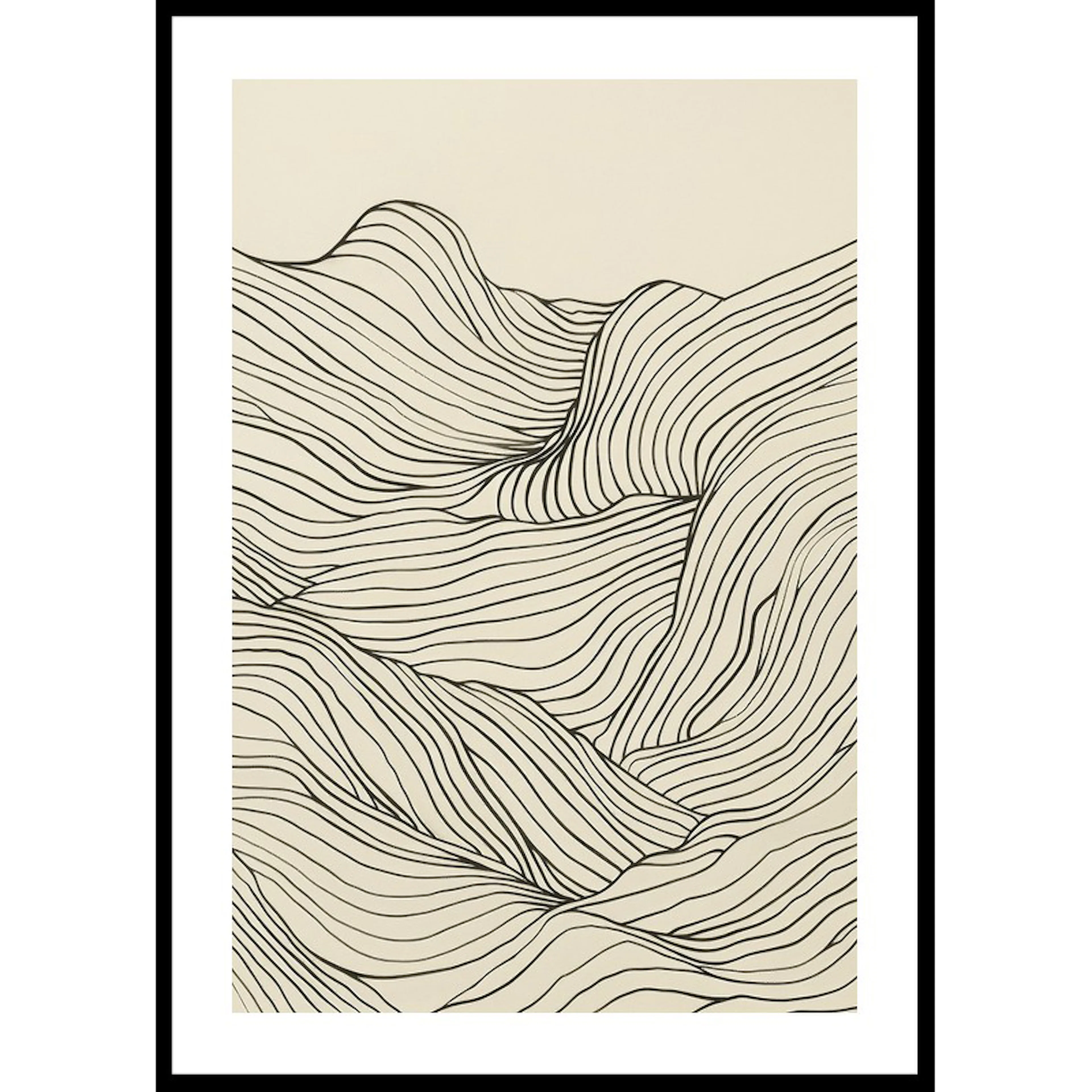 Poster Gallerix Line Art Waves