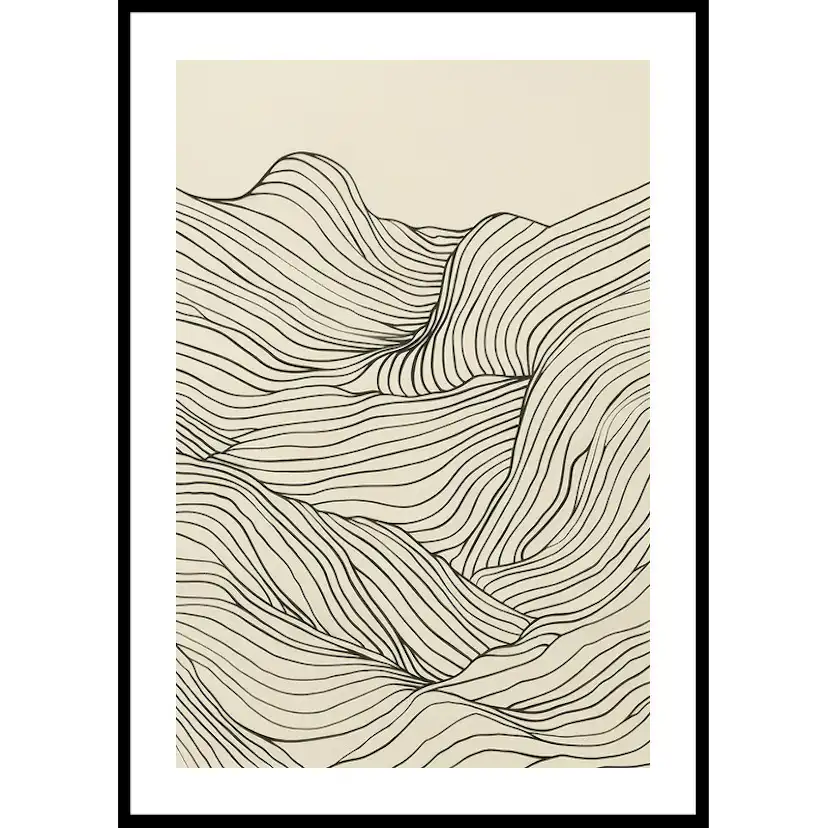 Poster Gallerix Line Art Waves