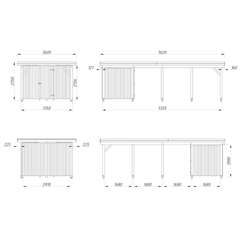 Carport Palmako Karl 23,1 m2 med Förråd