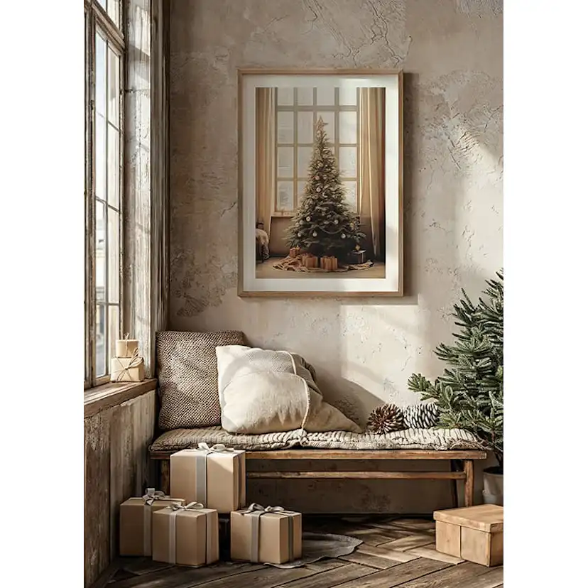 Poster Gallerix Christmas Tree By Window