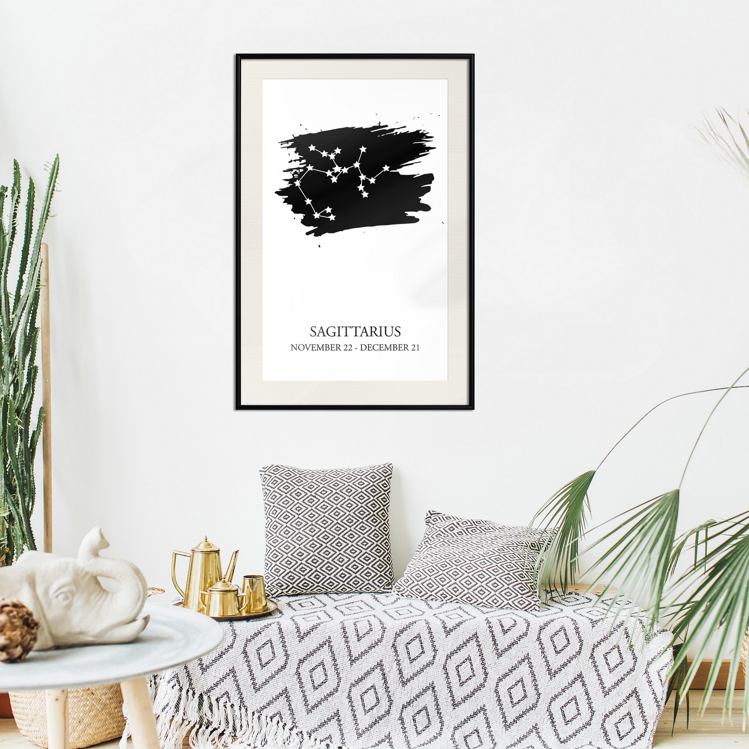 Affisch - Zodiac Signs: Sagittarius [Poster] 40x60 Svart ram med passepartout, 40x60 cm