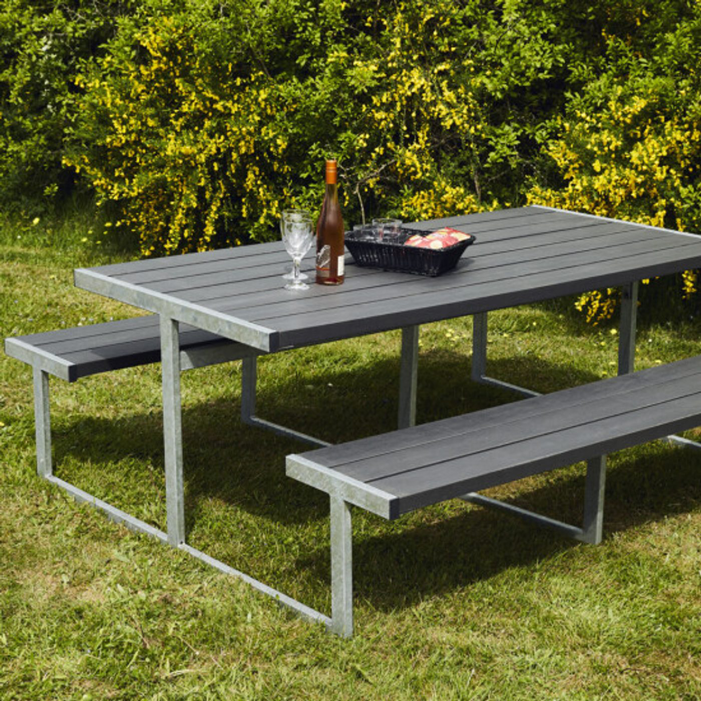 Picknickbord Hortus Nonwood Antracit Galvaniserad Ram Njord