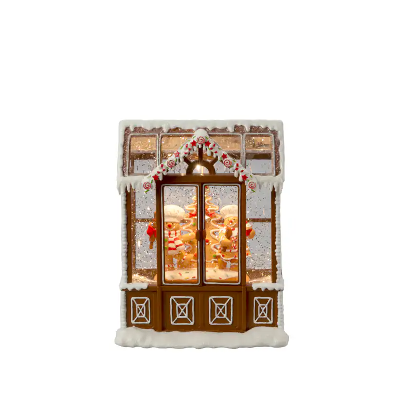 Snöglob Gnosjö Konstsmide Vattenfylld lykta Pepparkakshus LED