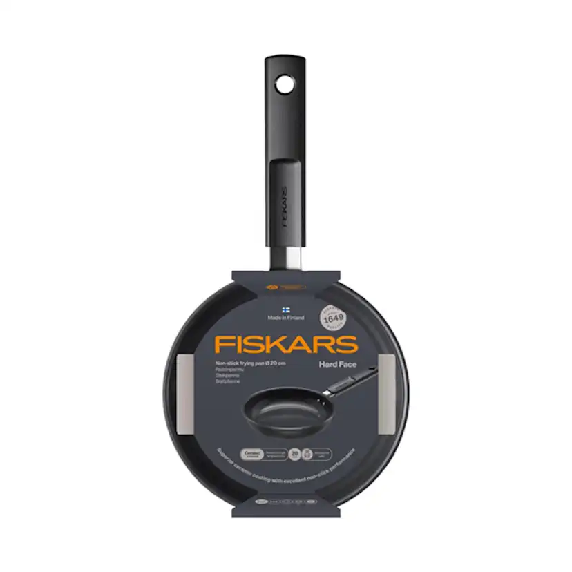Stekpanna Fiskars Hard Face 20 cm Med Non-Stick Beläggning och Silikonlock
