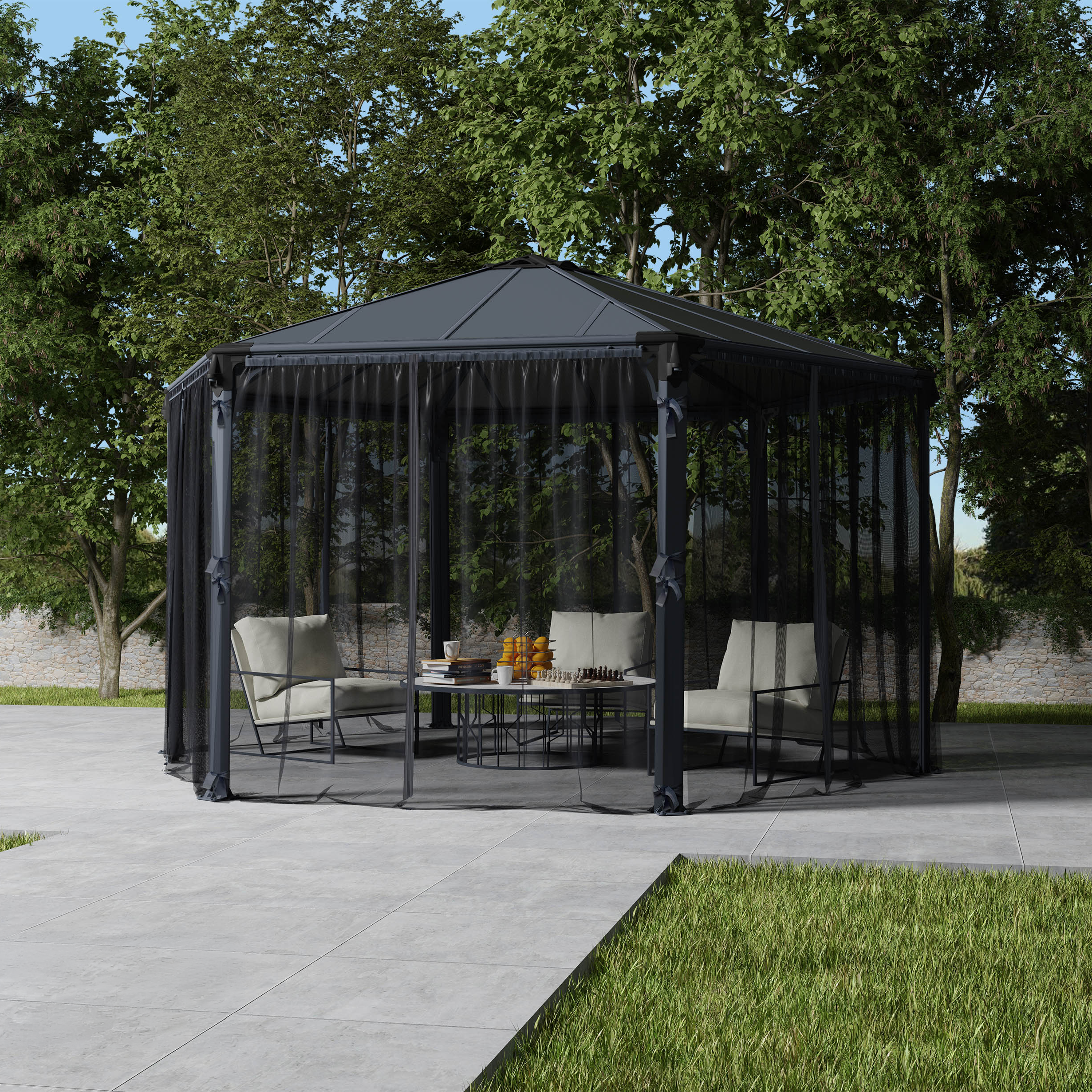 Insektsnät Canopia by Palram Till Roma Hexagonal Paviljong Grå
