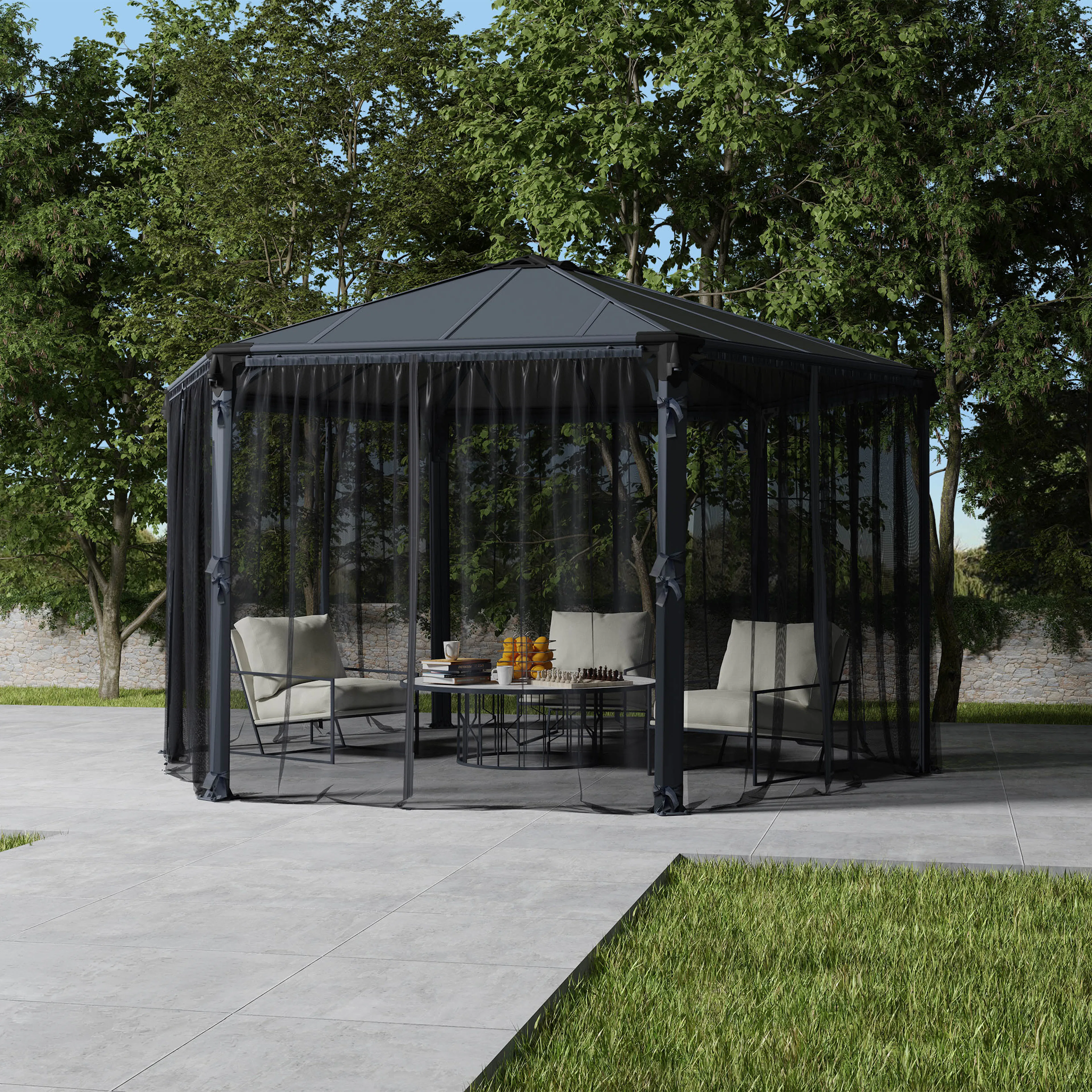 Insektsnät Canopia by Palram Till Roma Hexagonal Paviljong Grå