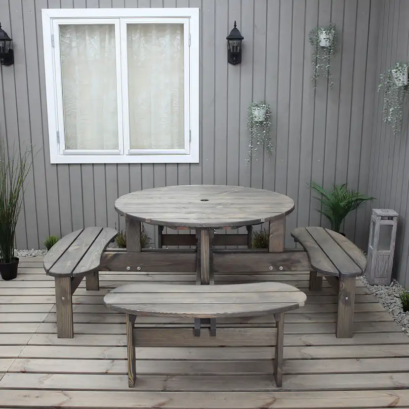 Bänkbord Baltic Garden Round Picknick