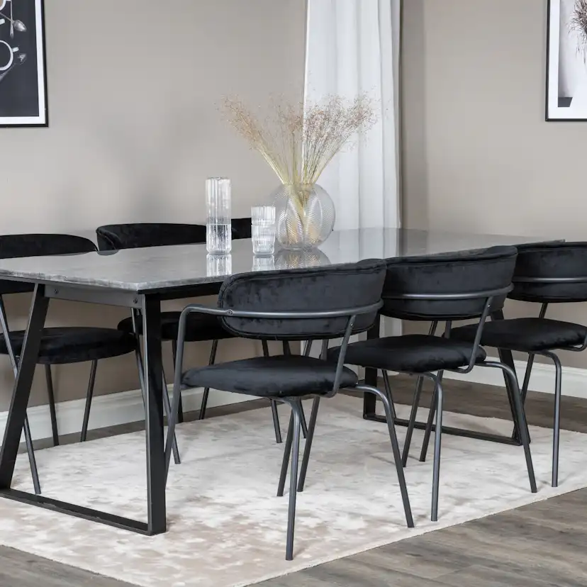 Matgrupp Venture Home Estelle med 6 Aris Stolar Sammet