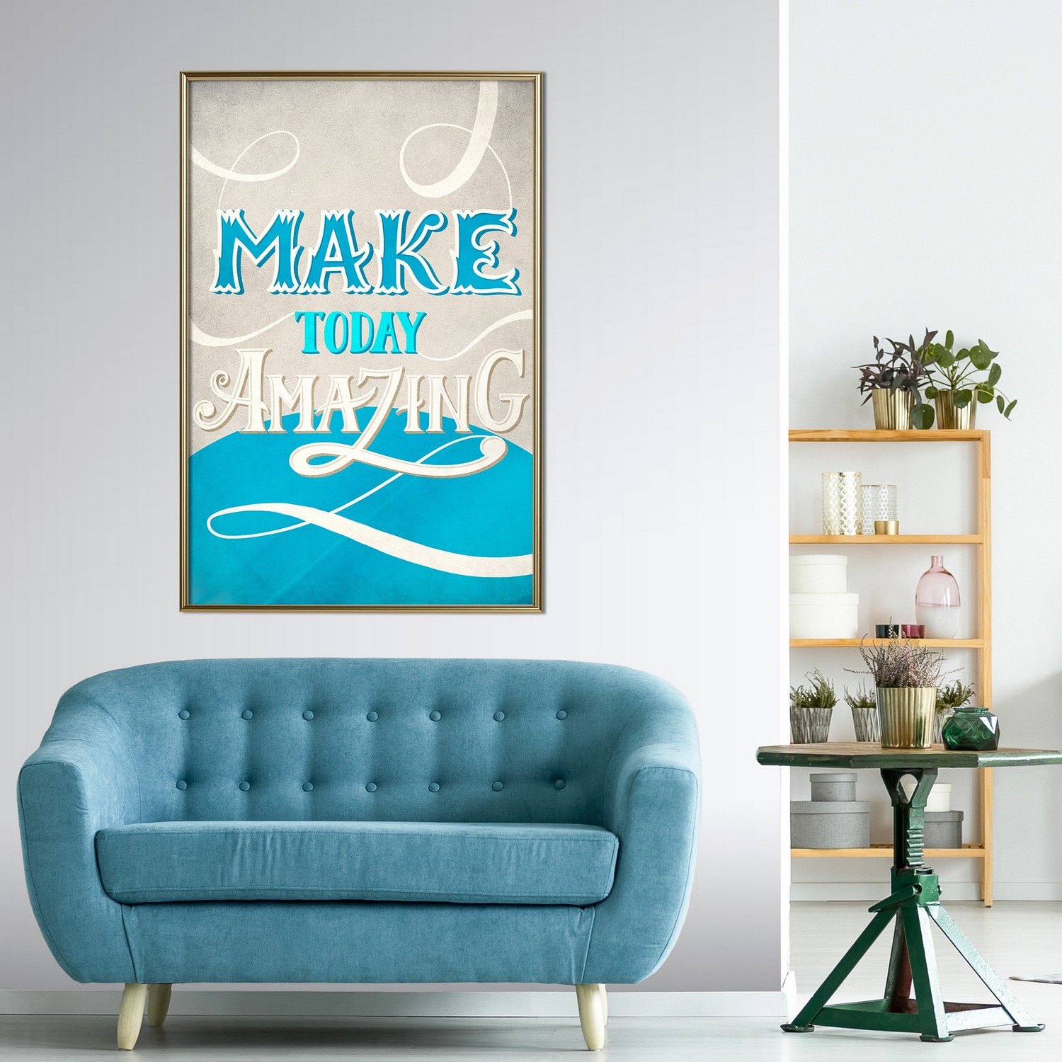 Affisch - Make Today Amazing [Poster] 40x60 Guld ram, 40x60 cm