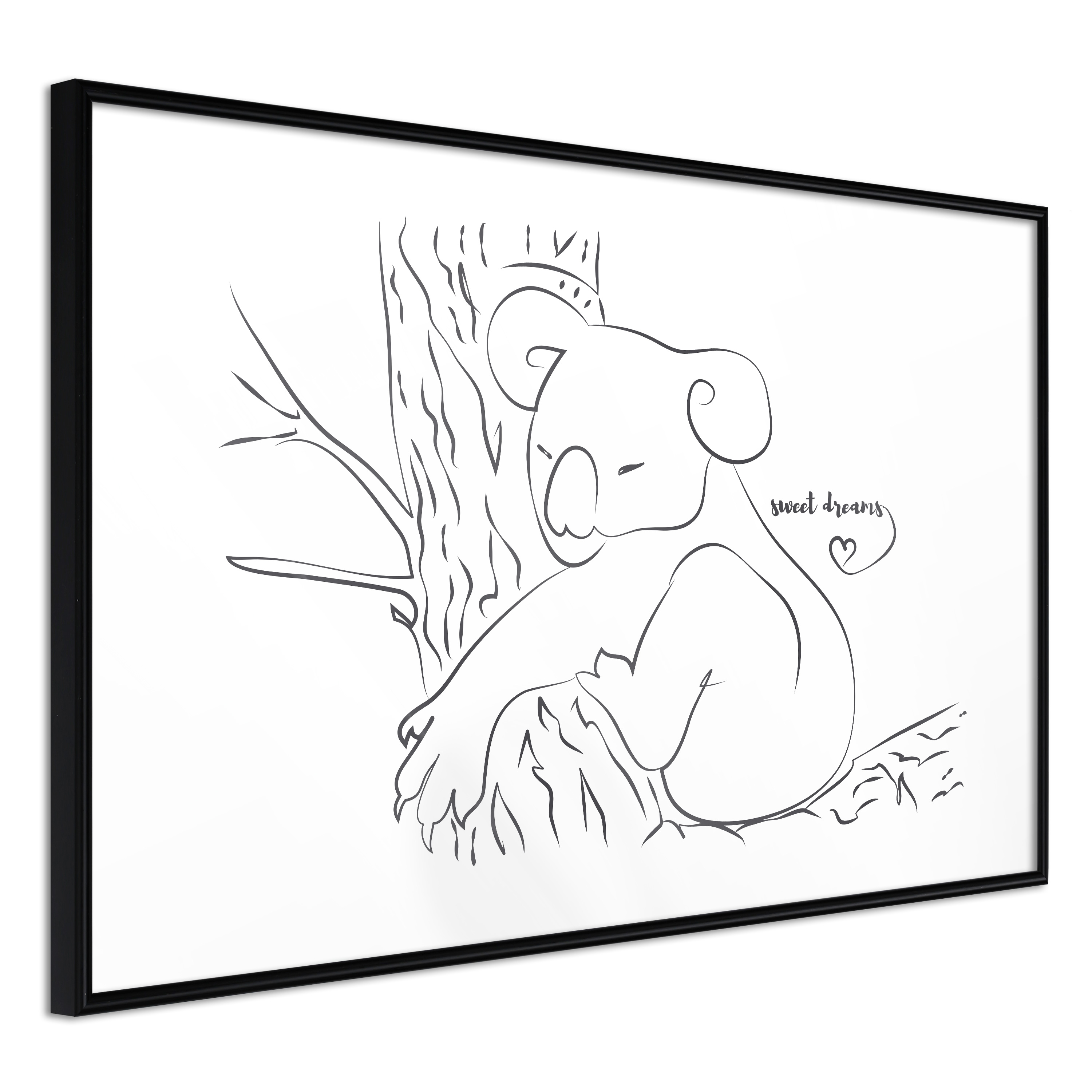 Affisch - Sleepy Koala [Poster] 45x30 Svart ram, 45x30 cm