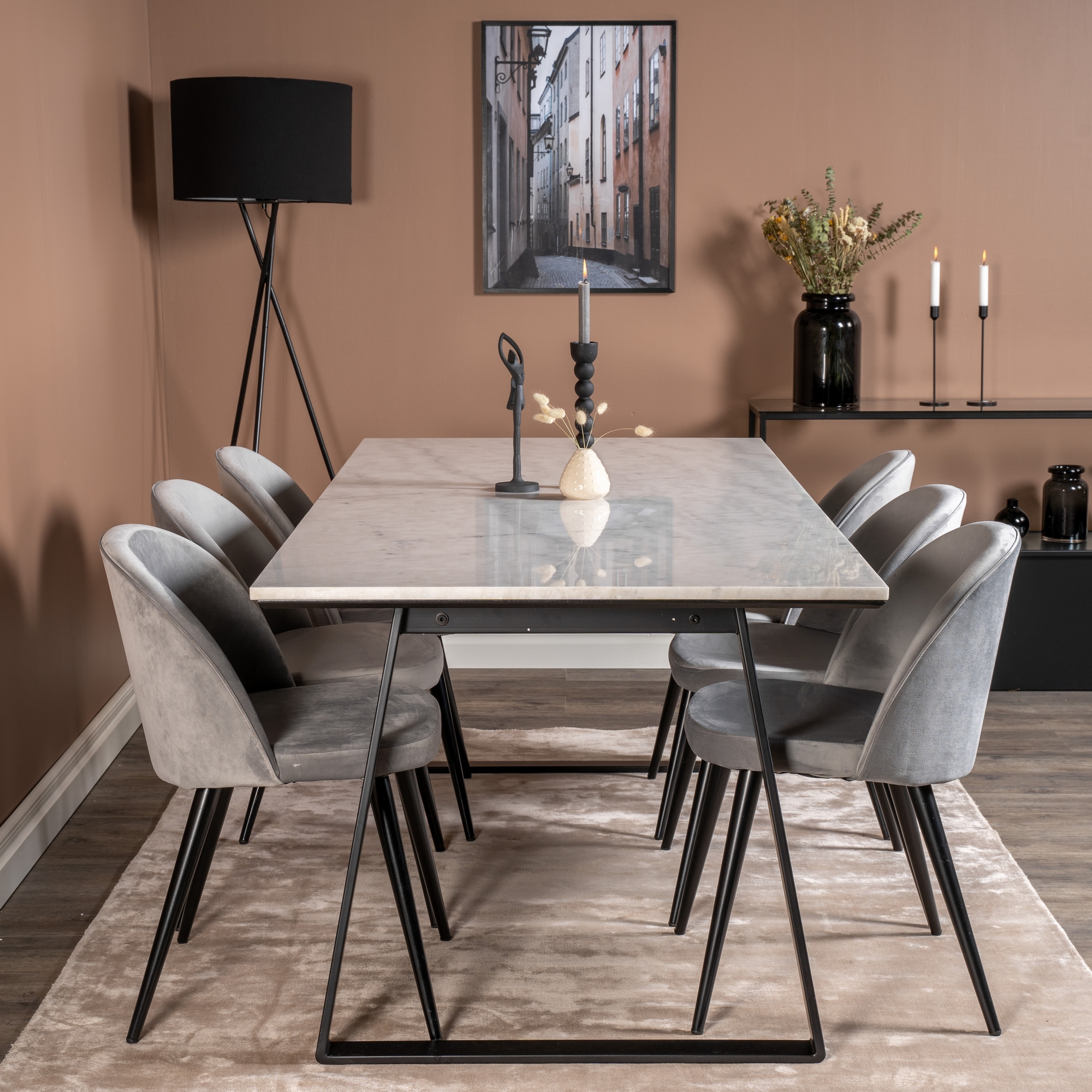 Matgrupp Venture Home Estelle 200 med 6 Valentina Stolar