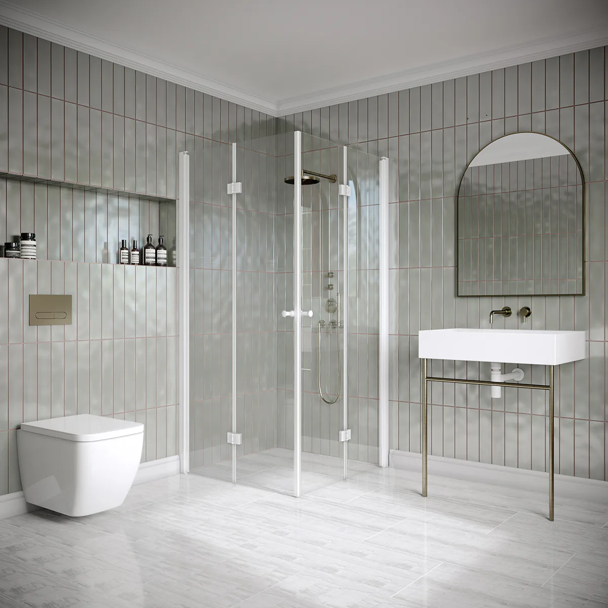 Hietakari Classic 150 695x895x1900 mm, Klarglas, Vita profiler