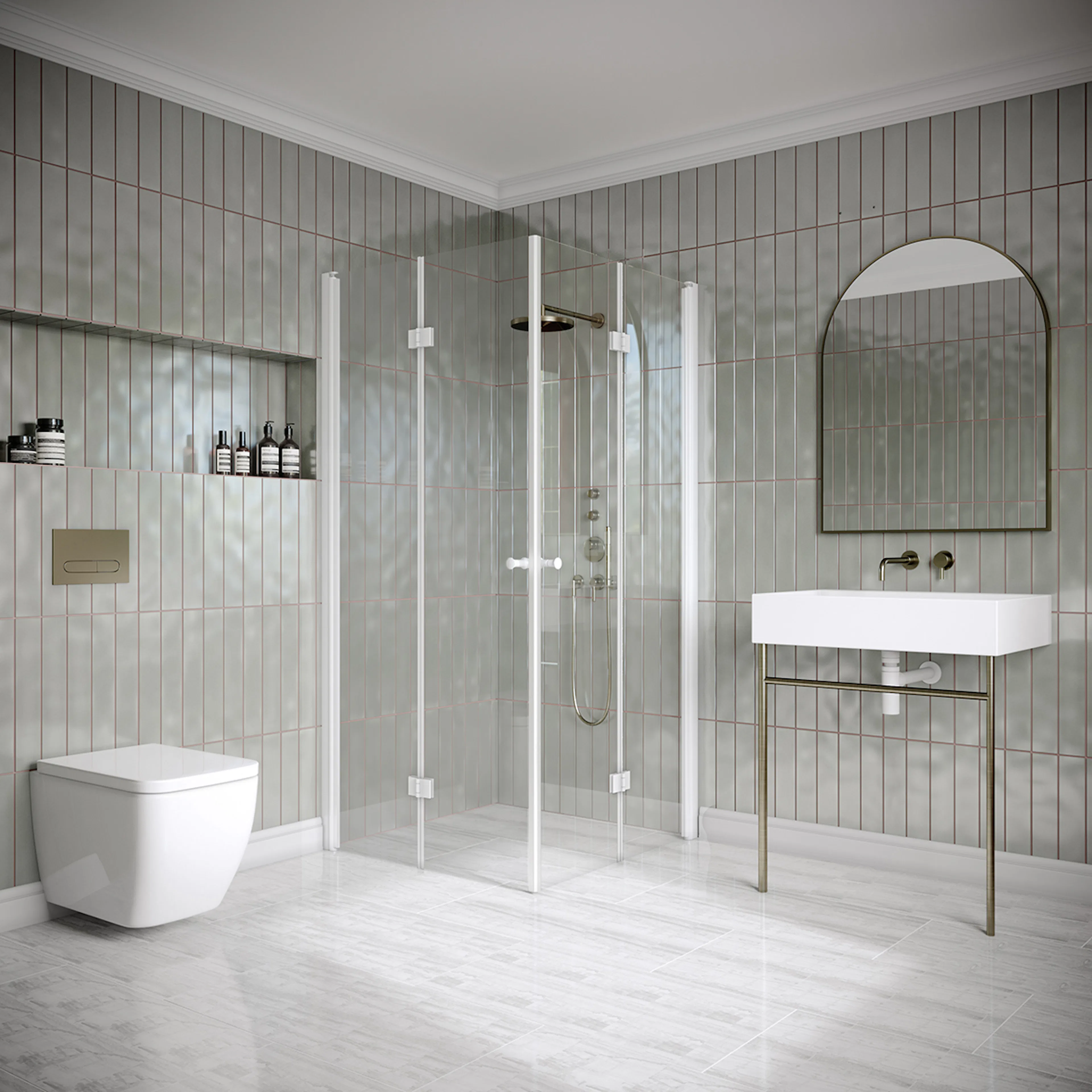 Hietakari Classic 150 695x895x1900 mm, Klarglas, Vita profiler