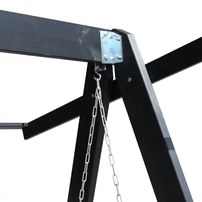 PELLE garden swing without roof, Svarte frame Grå