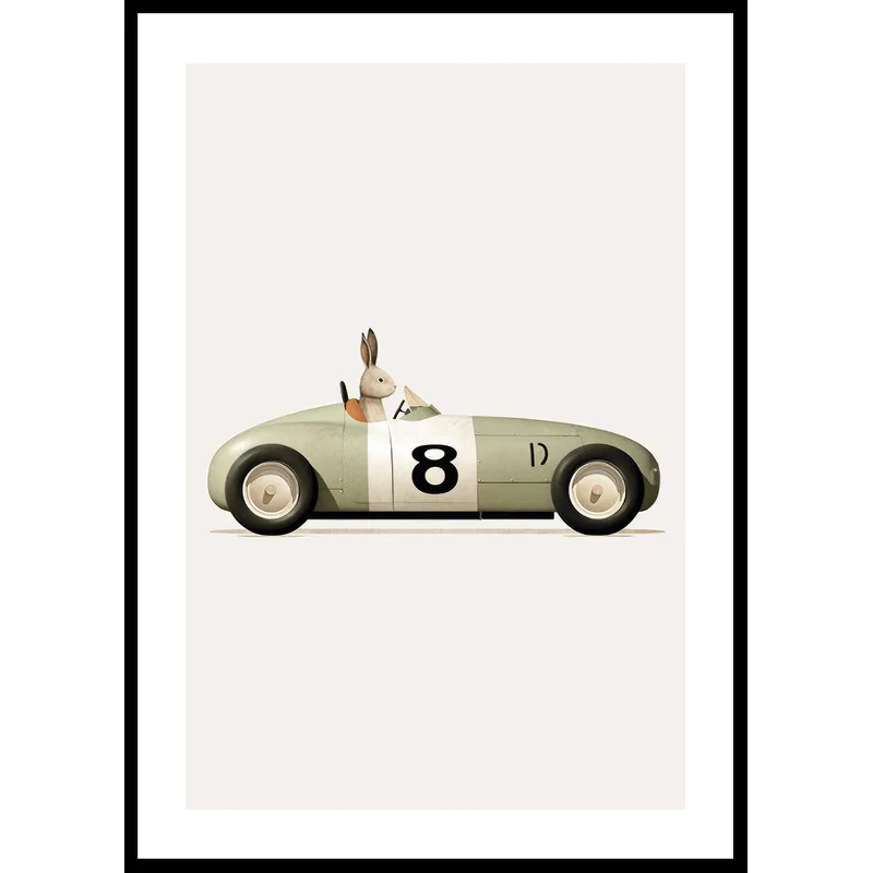 Rabbit In Toy Car 30x40 30x40 cm
