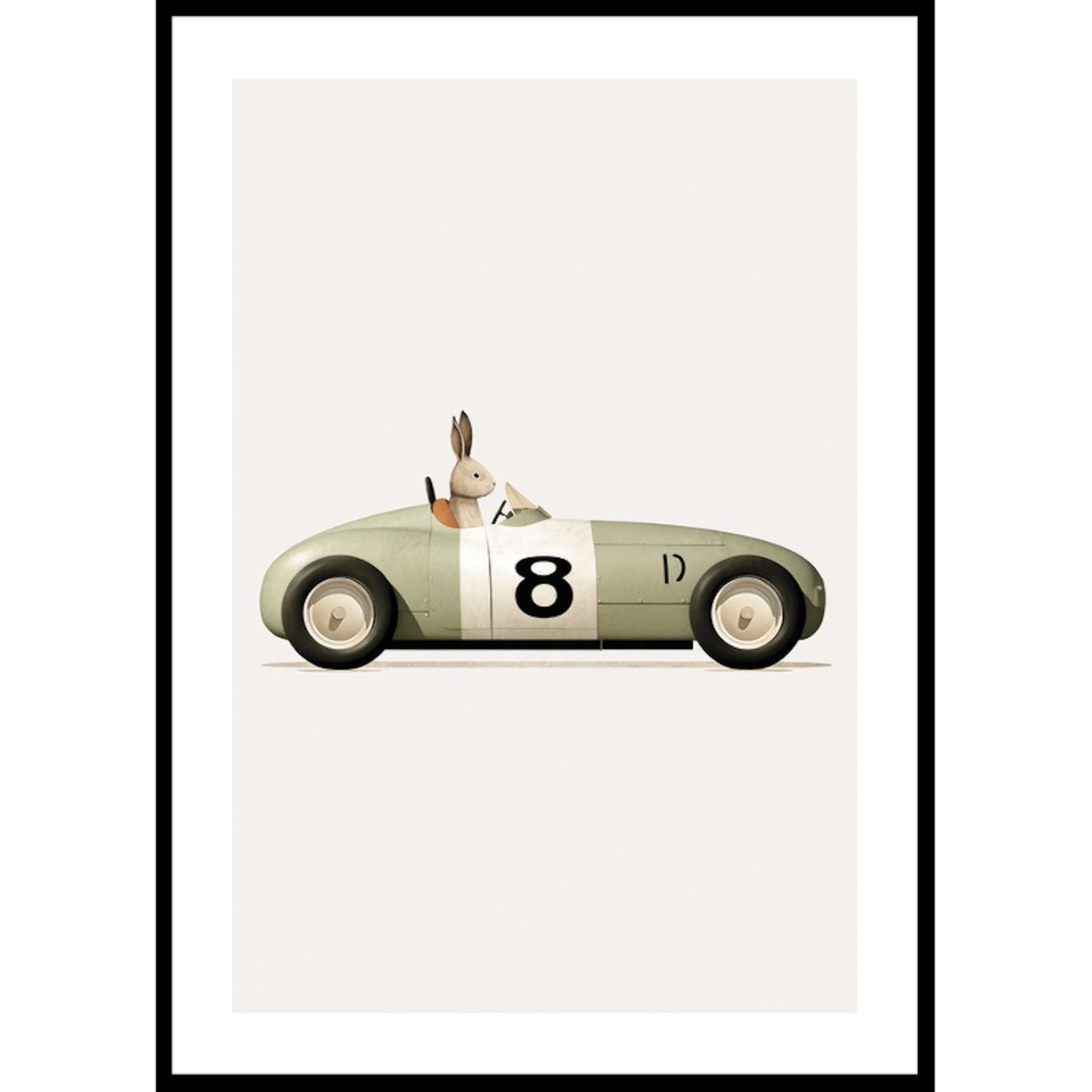 Rabbit In Toy Car 30x40 30x40 cm
