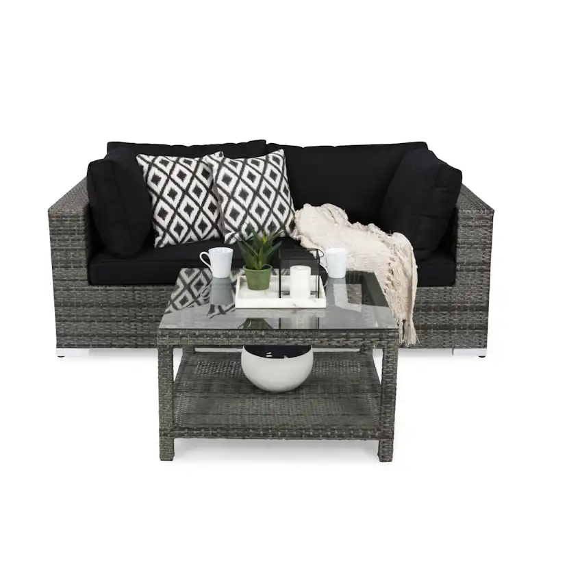 Loungegrupp Comfort Garden Bahamas 2-sits med Bord med Hylla Utomhus