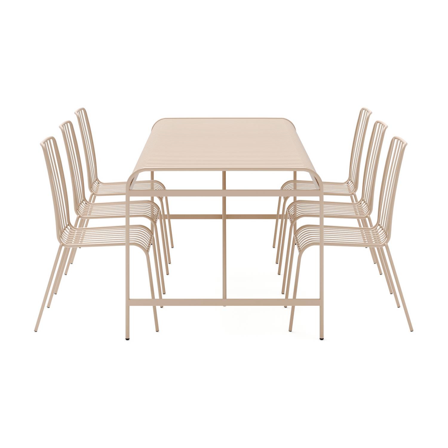 Matgrupp Comfort Garden Jarva Stor Matgrupp Utomhus 200 cm med 6 stolar i metall