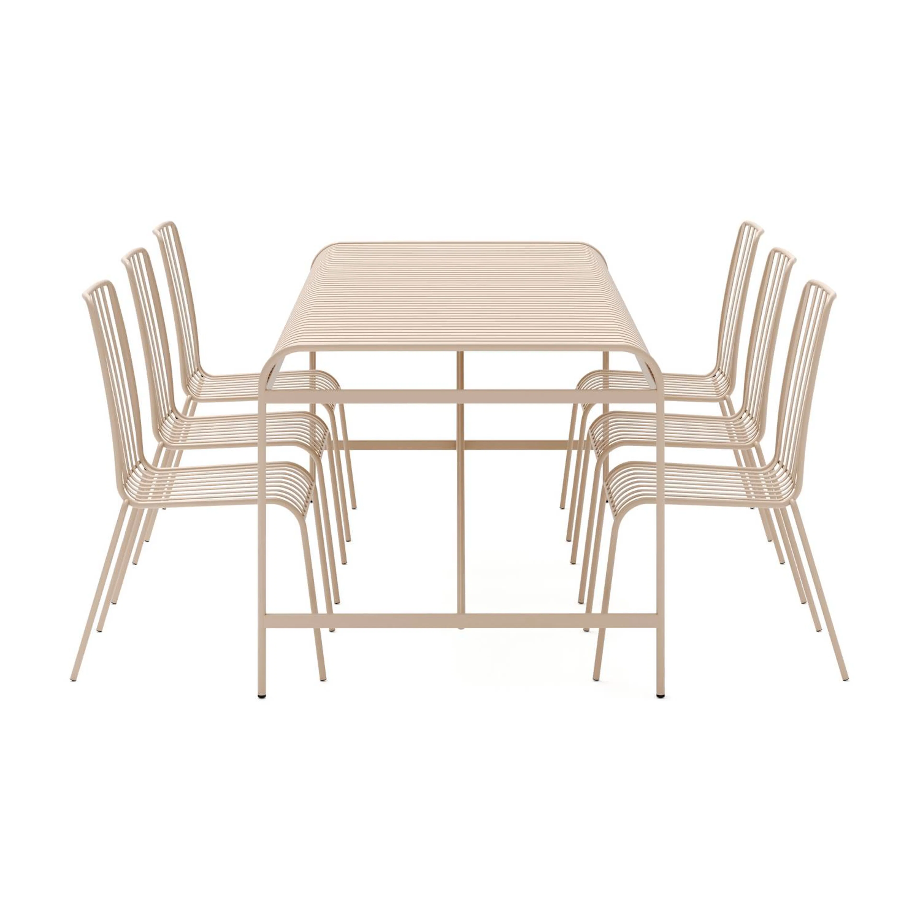 Matgrupp Comfort Garden Jarva Stor Matgrupp Utomhus 200 cm med 6 stolar i metall