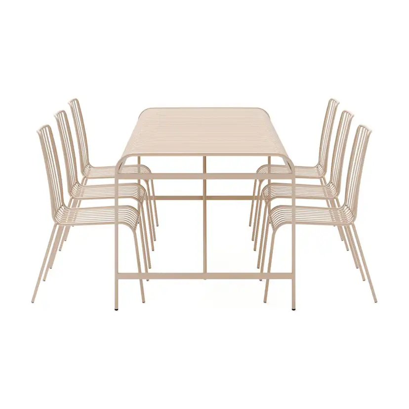Matgrupp Comfort Garden Jarva Stor Matgrupp Utomhus 200 cm med 6 stolar i metall