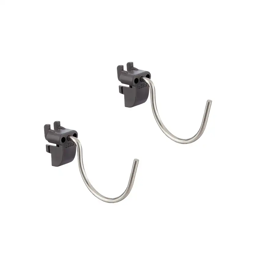 Liten Rund Krok Elfa Garage+ för Förvaringstavla 2-pack