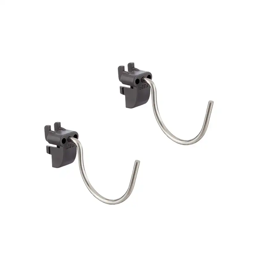 Liten Rund Krok Elfa Garage+ för Förvaringstavla 2-pack