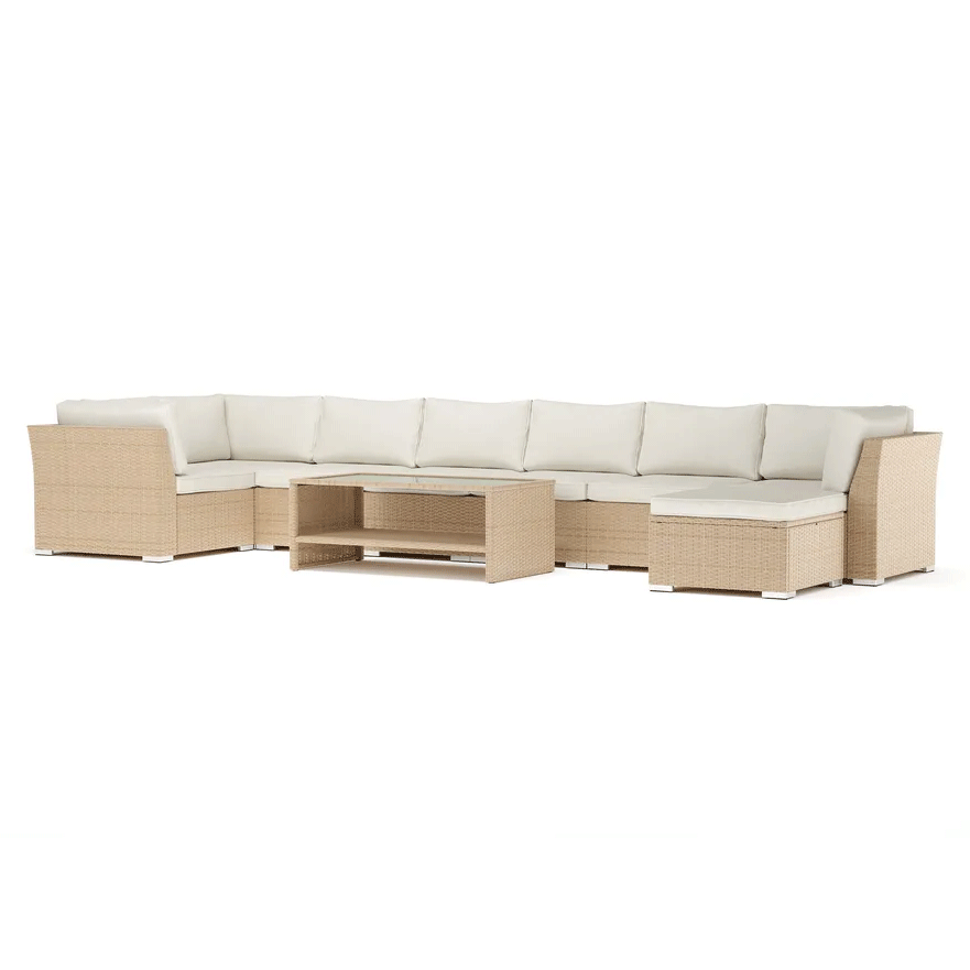 Loungesoffa Comfort Garden Wisconsin utomhus U-soffa 8-sits med vändbar divan