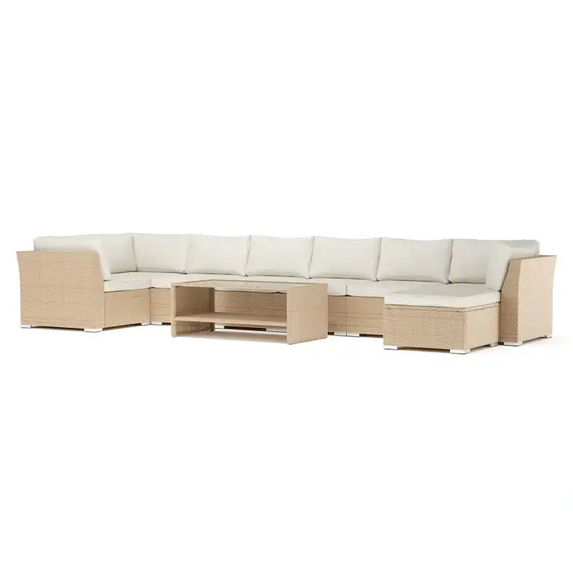 Loungesoffa Comfort Garden Wisconsin utomhus U-soffa 8-sits med vändbar divan