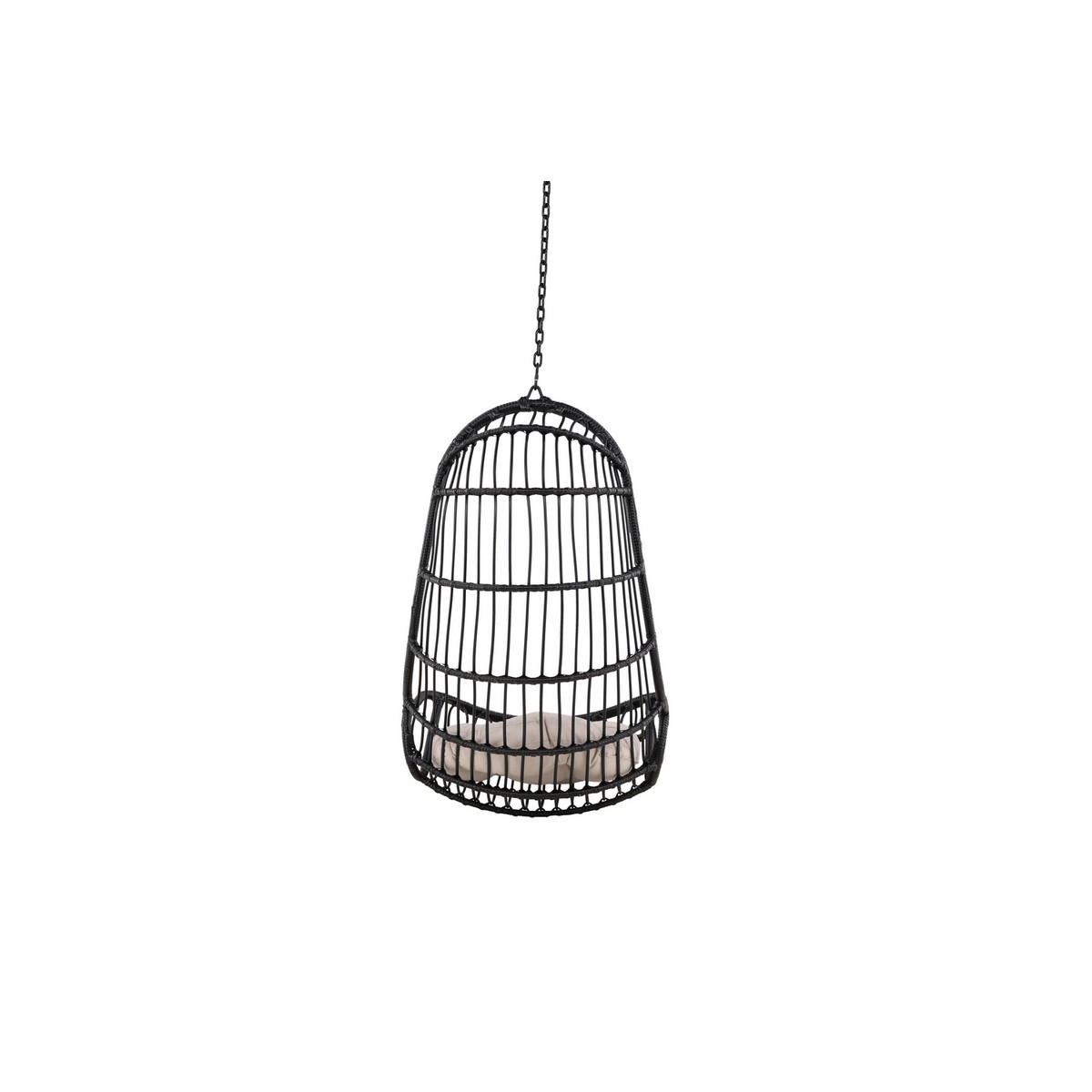 Pulau Hangingchair Rattan Black / Creme Svart