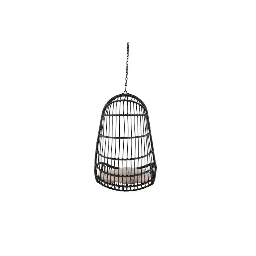 Pulau Hangingchair Rattan Black / Creme Svart