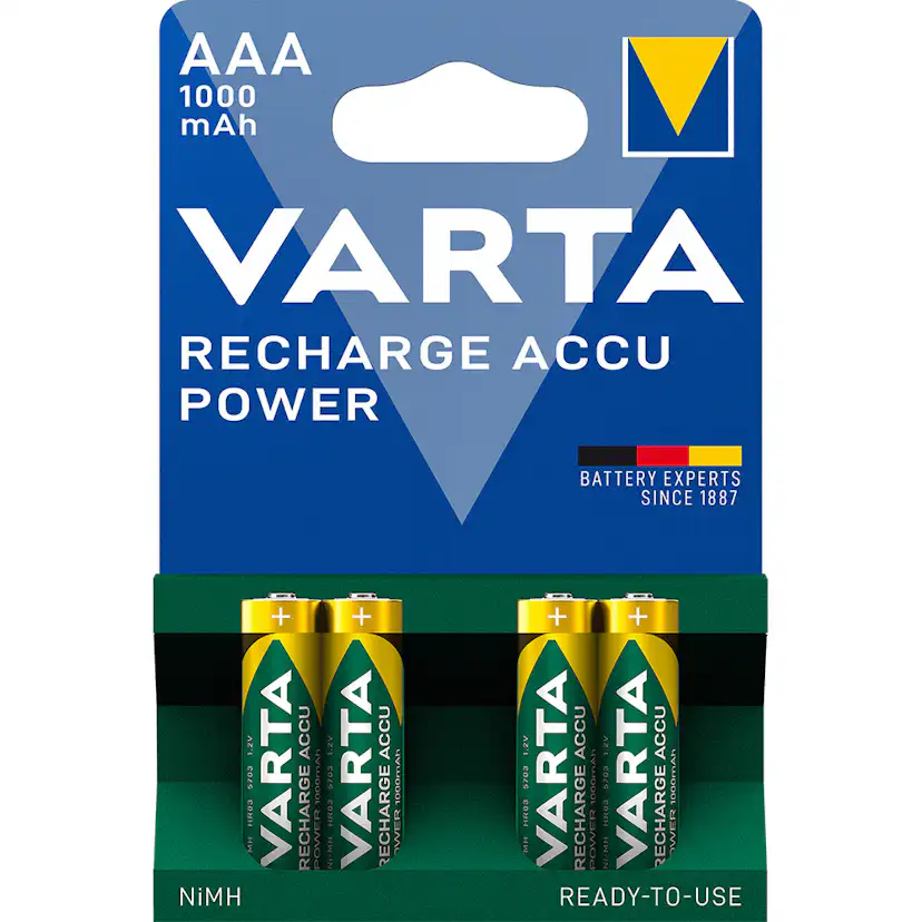 Batteri VARTA Laddningsbara Alkaliska AAA 1000 mAh 4-Pack