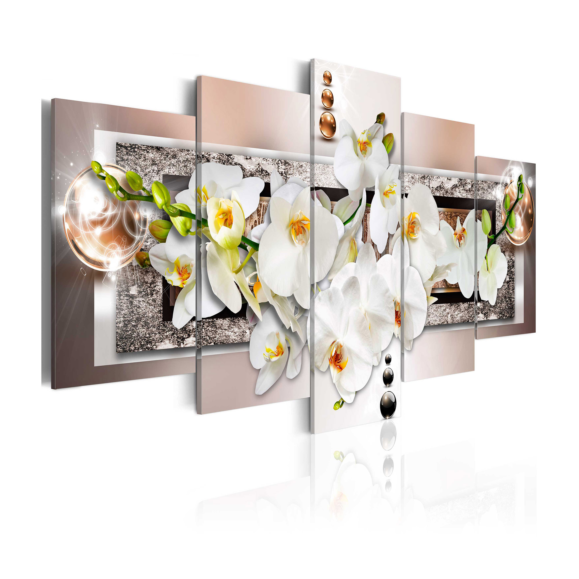 Tavla Arkiio White Abstract Orchid