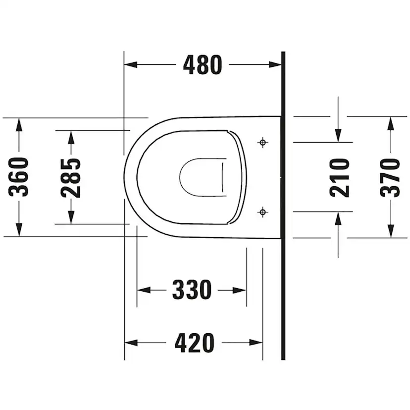 Vägghängd Toalettstol Duravit ME by Starck Rimless 253009 inkl Toalettsits