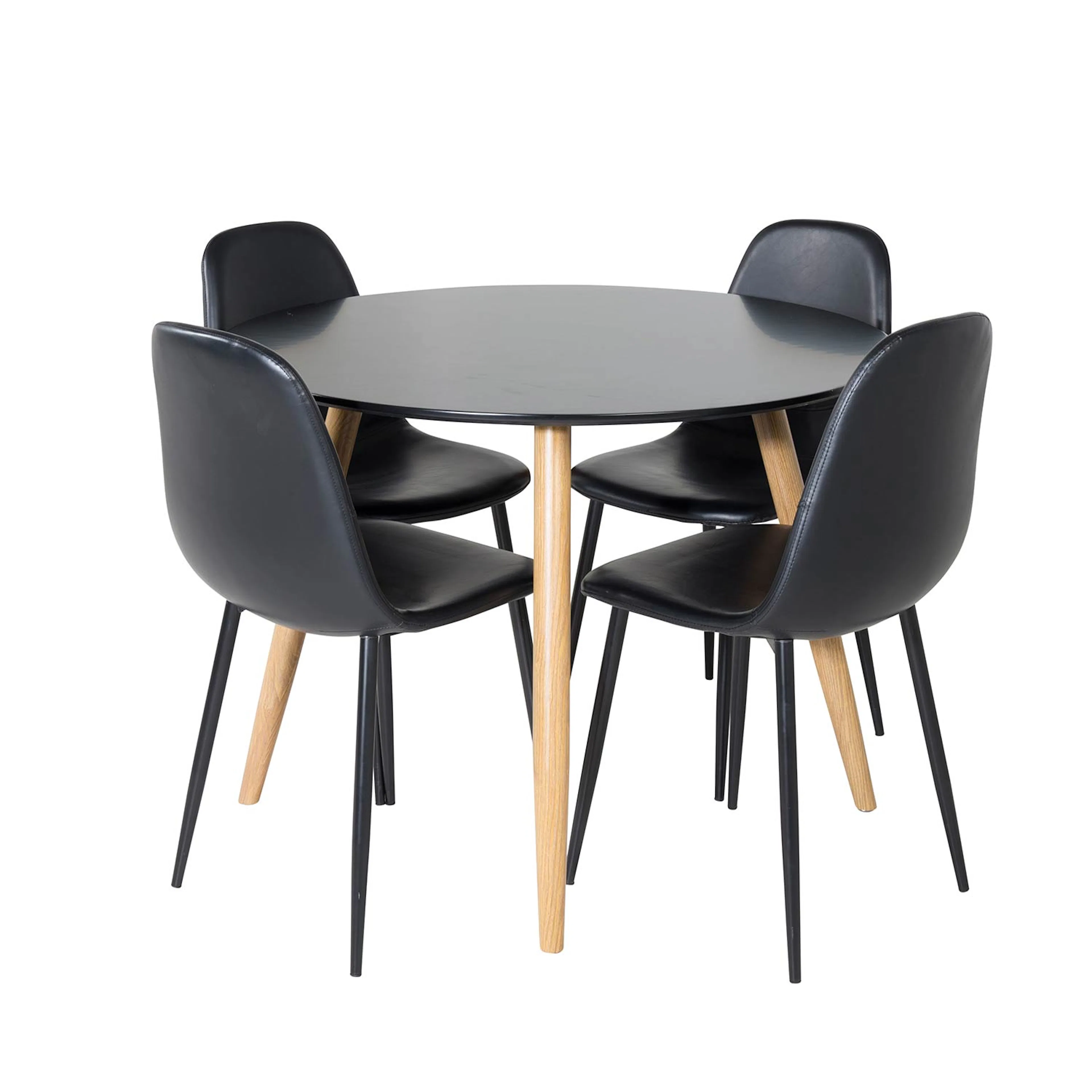 Matgrupp Venture Home Plake med 4 Pobbie Stolar Konstläder Runt