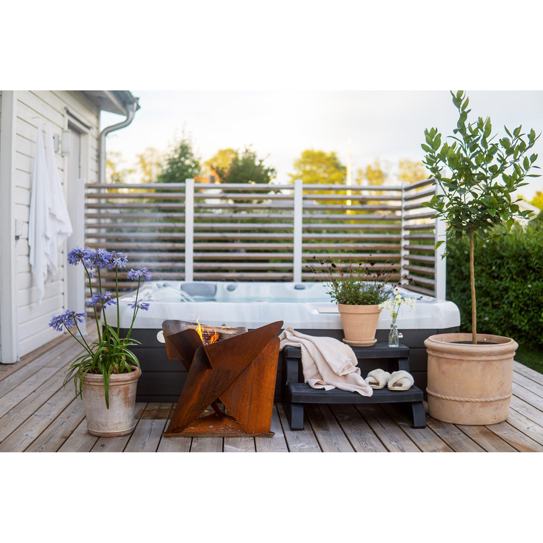 Eldfat Jabo Triangel Inkl Fat Corten 64x64x54 cm