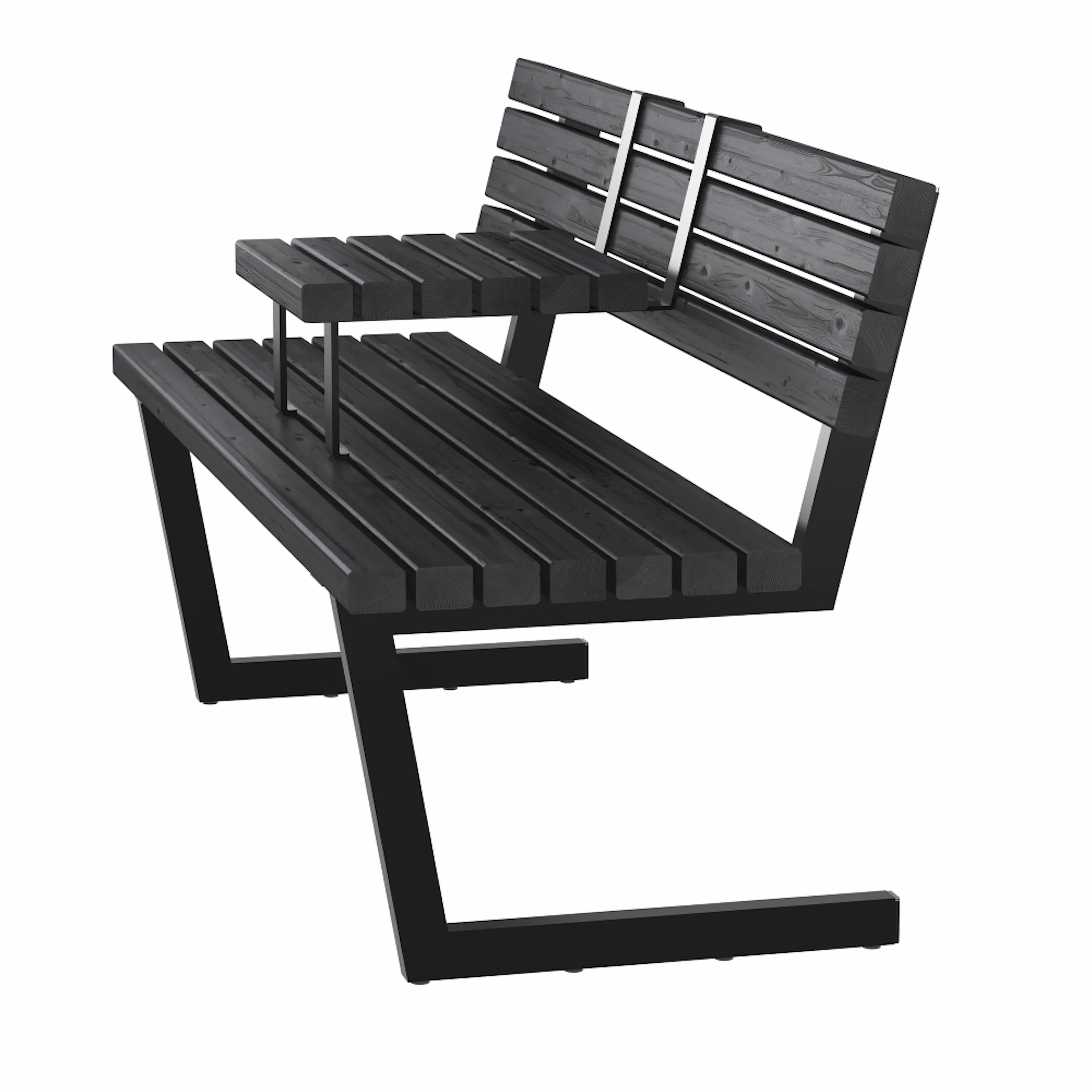 Bänk med Hängbord PLUS Relax 150 cm Svart