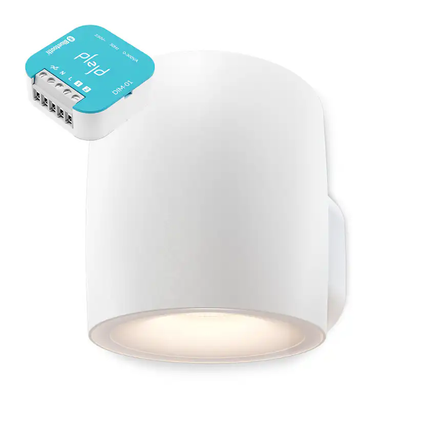 Dimmer Plejd 6 st Väggarmatur OUT-01 Vit + DIM-01