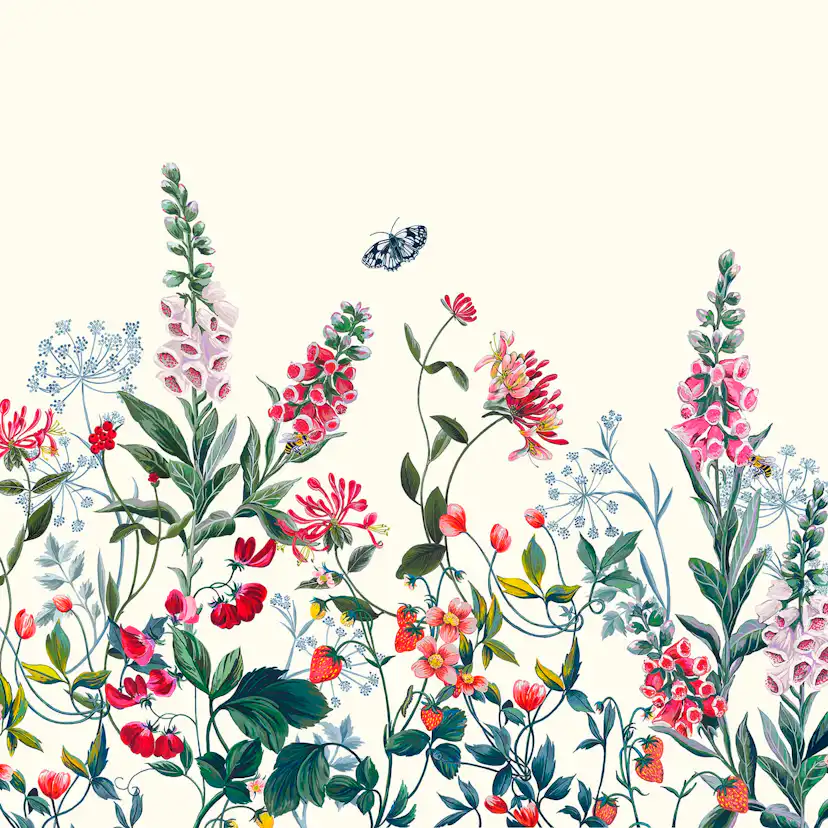 Fototapet Joules Permaculture Garden Crème Mural 300x280 cm